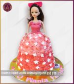 Customized Barbie Theme Cream Cake in Lahore - Image 2