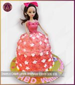 Customized Barbie Theme Cream Cake in Lahore - Image 3
