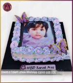 Beautiful Purple Theme Birthday Picture Cake in Lahore