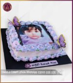 Beautiful Purple Theme Birthday Picture Cake in Lahore - Image 2