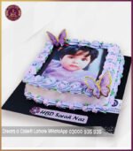 Beautiful Purple Theme Birthday Picture Cake in Lahore - Image 3