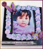 Beautiful Purple Theme Birthday Picture Cake in Lahore - Image 4