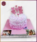 Customized Pink Heart Birthday Cake in Lahore - Image 2