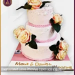 Ethereal Floral Perfection 3 Tier Wedding Cake in Lahore