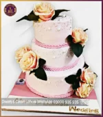 Ethereal Floral Perfection 3 Tier Wedding Cake in Lahore - Image 2