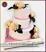 Ethereal Floral Perfection 3 Tier Wedding Cake in Lahore - Image 3