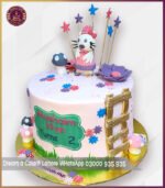 Customized Hello Kitty Birthday Cake with Floral Garden Theme in Lahore - Image 3