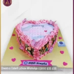 Personalized Heart Calendar Cake for Girls in Lahore