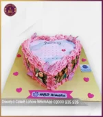 Personalized Heart Calendar Cake for Girls in Lahore