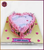 Personalized Heart Calendar Cake for Girls in Lahore