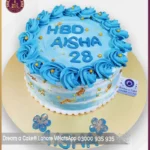 Minimal Blue Rosette Birthday Cake in Lahore