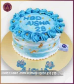 Minimal Blue Rosette Birthday Cake in Lahore