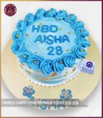 Minimal Blue Rosette Birthday Cake in Lahore