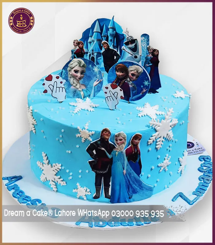 Elegant Frozen Theme Birthday Cake in Lahore