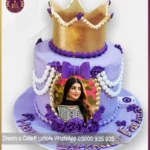 Elegant Purple Crown Theme Photo Cake for Her in Lahore