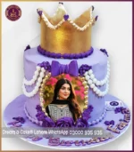 Elegant Purple Crown Theme Photo Cake for Her in Lahore