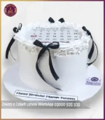 Black and White Classic Vintage Reveal Burn Away Cake in Lahore